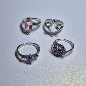 PRE BUNDLE SALE Elegant Silver and Gemstone Ring Set